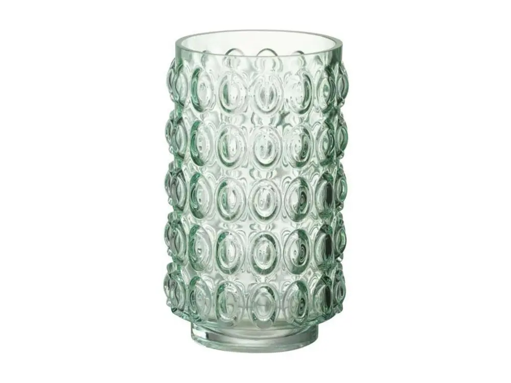 Vase Design en Verre "Bulles" 23cm Vert Clair