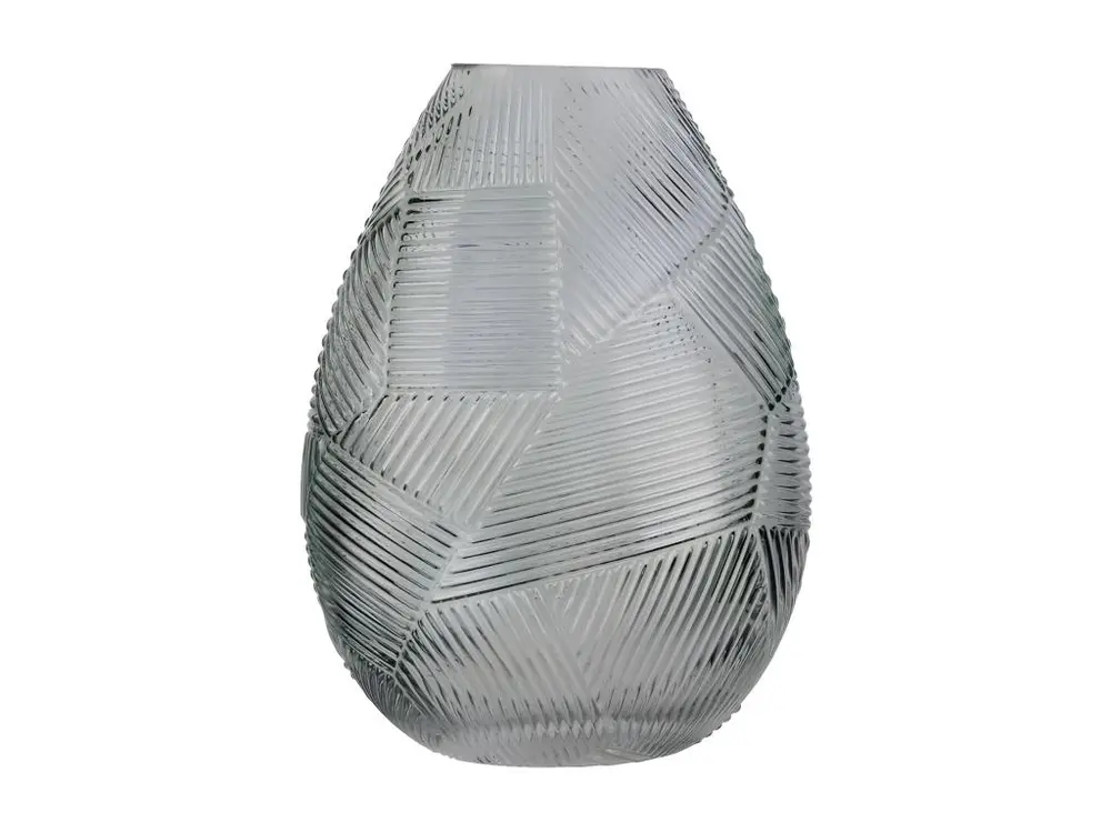 Vase Déco en Verre "Ajja" 21cm Gris