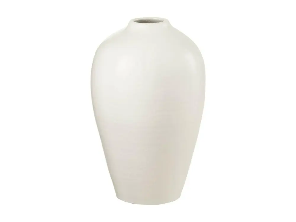 Vase Déco Poterie "Ying" 35cm Blanc