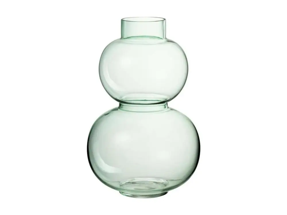 Vase Design en Verre "Boule" 28cm Vert