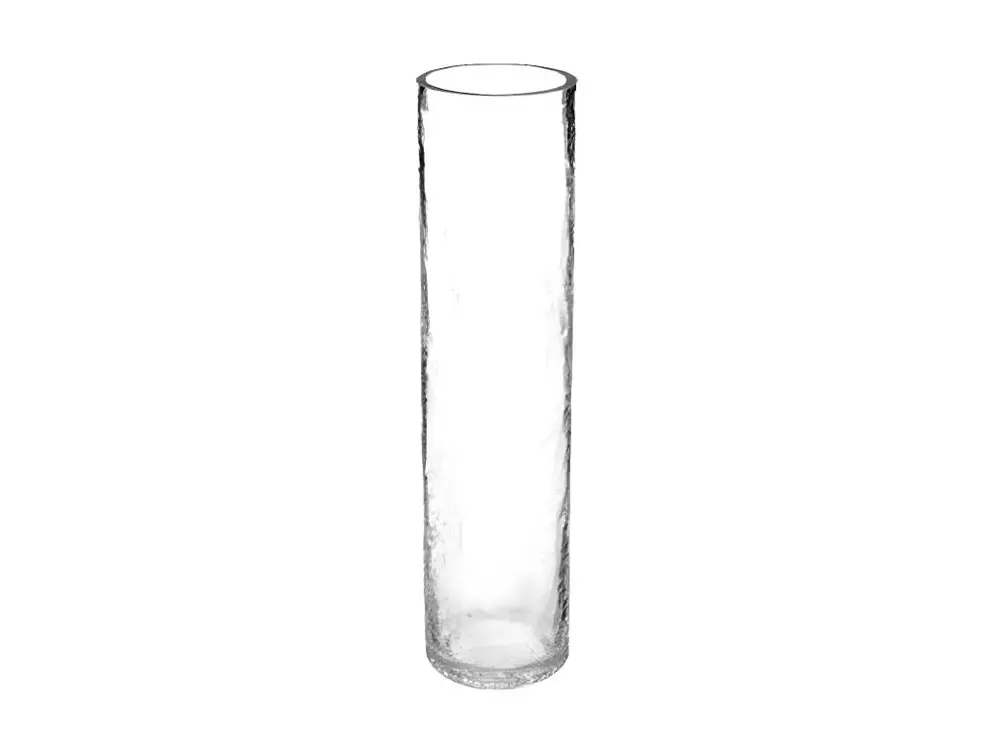 Vase Cylindrique Design "Craquelé" 40cm Transparent