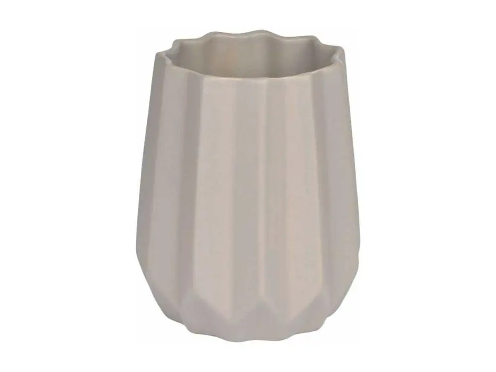 Vase Déco en Céramique "Origami" 15cm Taupe