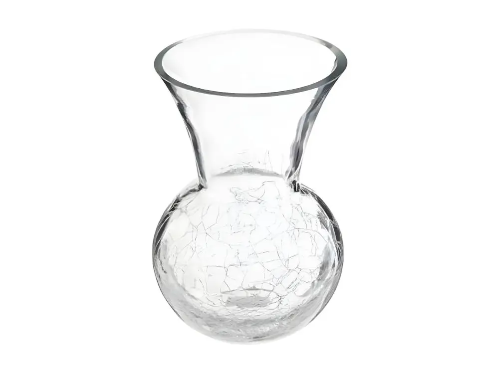 Vase en Verre "Craquelé" 22cm Transparent