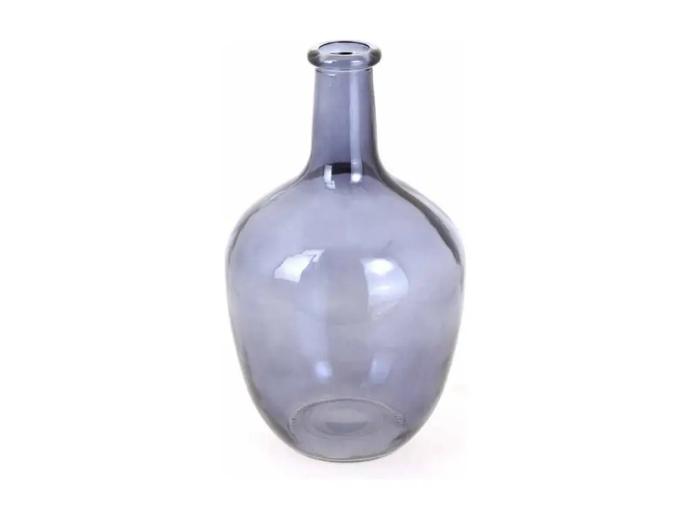 Vase Déco en Verre "Jarre" 25cm Bleu Gris