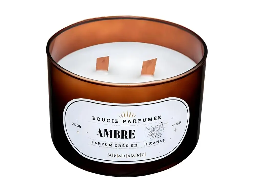 Bougie Parfumée en Verre "Snow" 470g Ambre