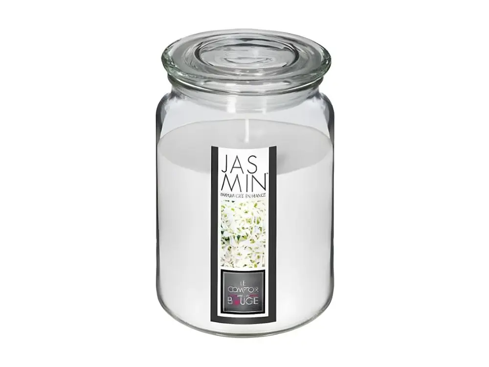 Bougie Parfumée en Verre "Couvercle" 510g Jasmin