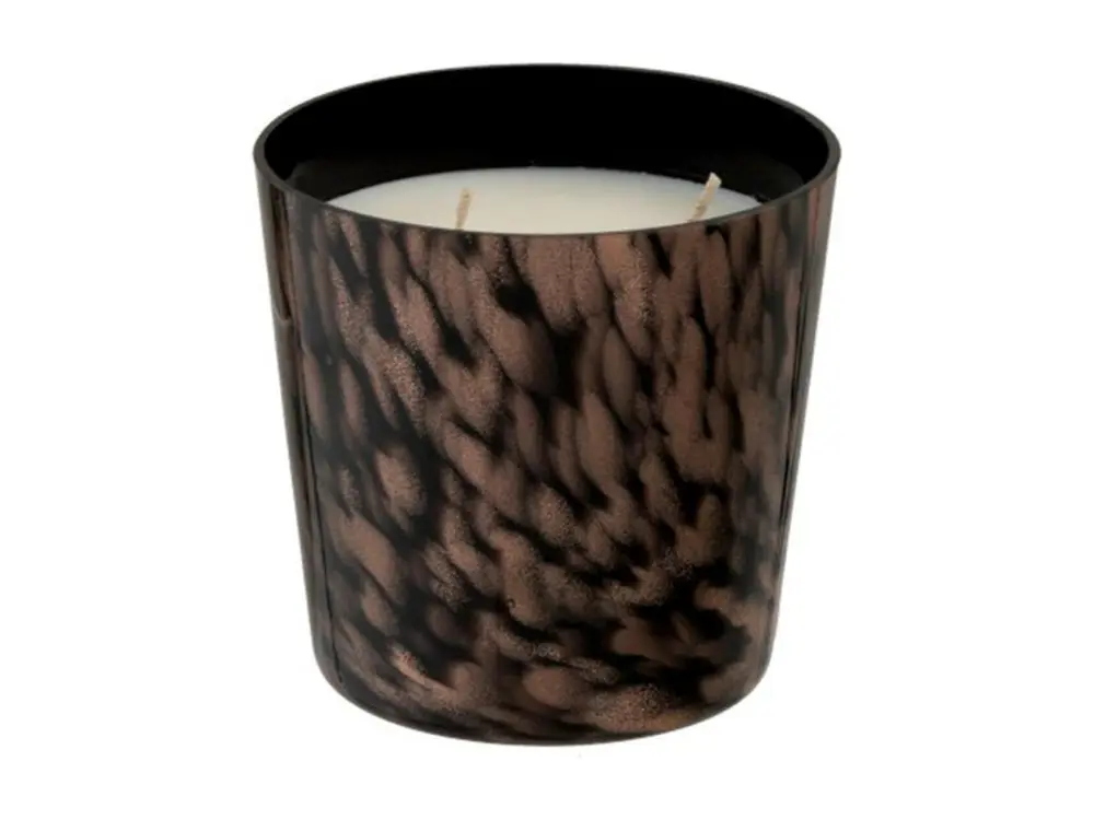 Bougie Parfumée "Bois de Santal" 12cm Noir & Or