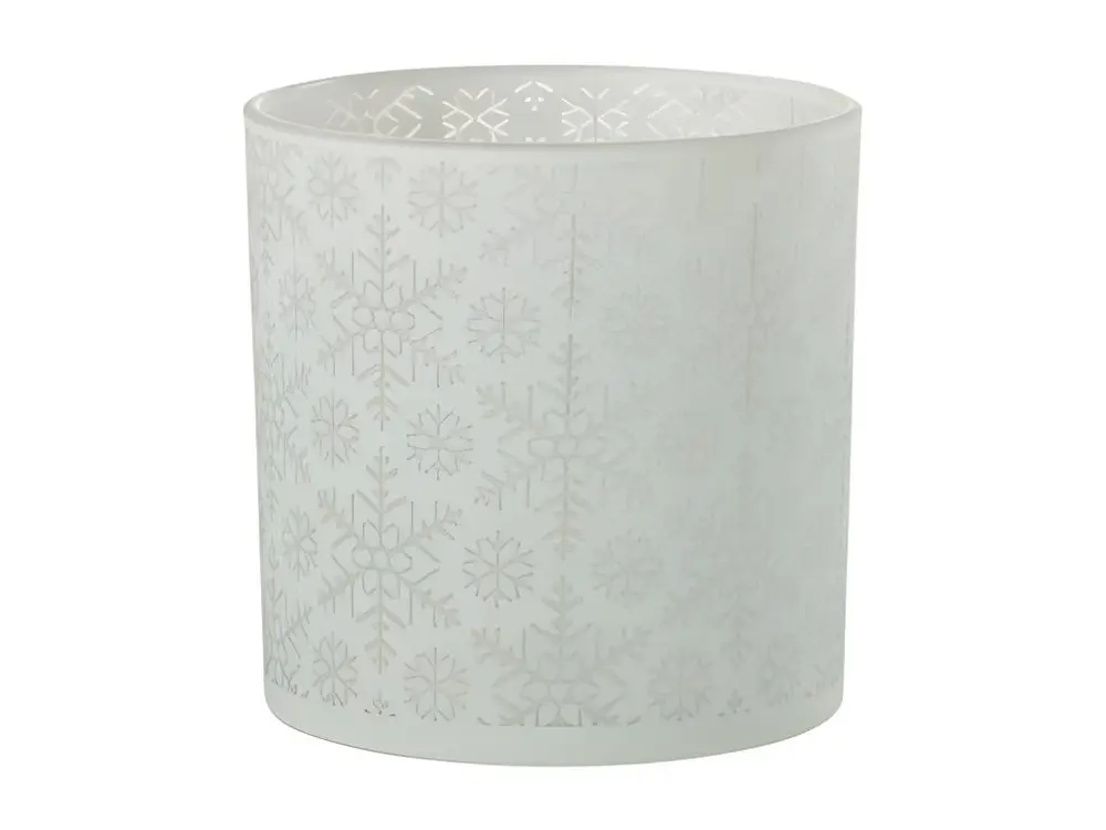 Photophore Design en Verre "Neige" 15cm Blanc