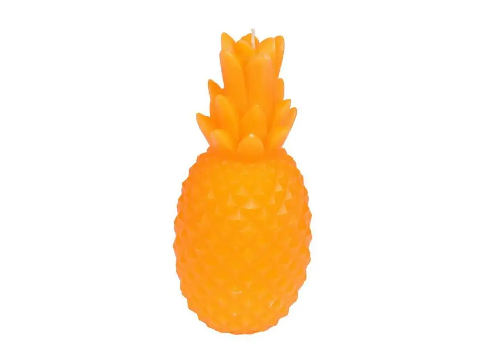 Bougie Déco "Ananas Tropical" 20cm Orange