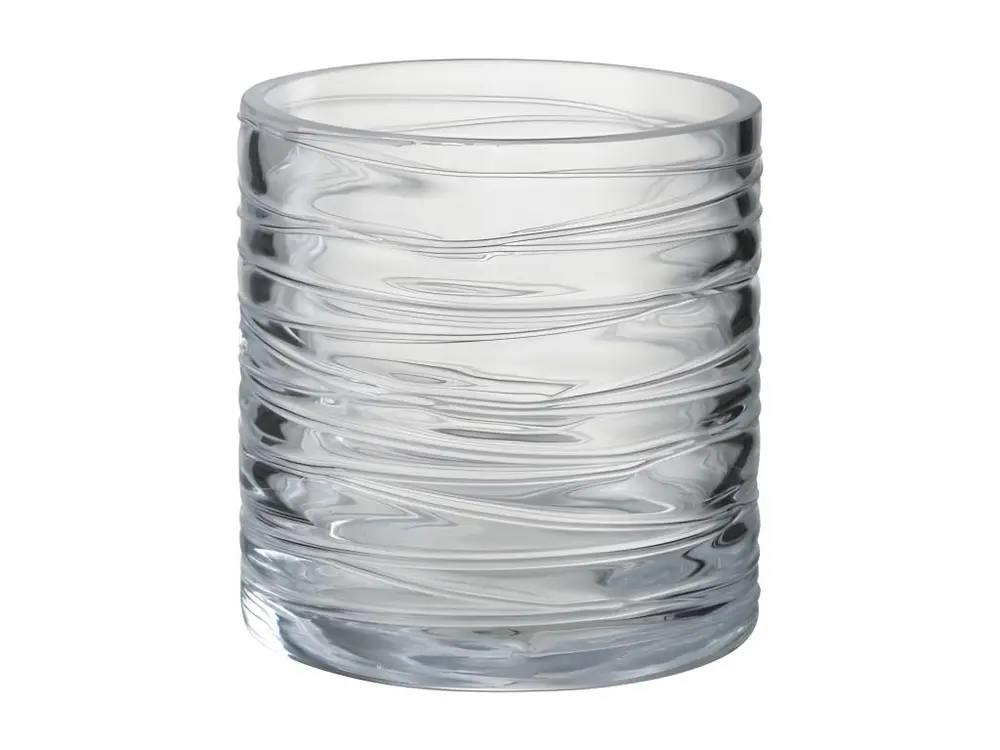 Photophore Design "Lignes Verre" 12cm Transparent