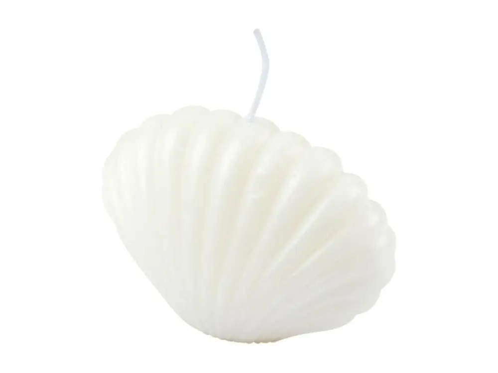 Bougie Déco Coquillage "Arty" 9cm Blanc