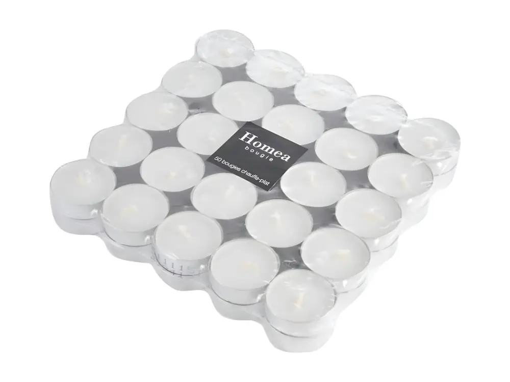 Lot de 50 Bougies Chauffe-Plat "Tentation" 3,8cm Blanc