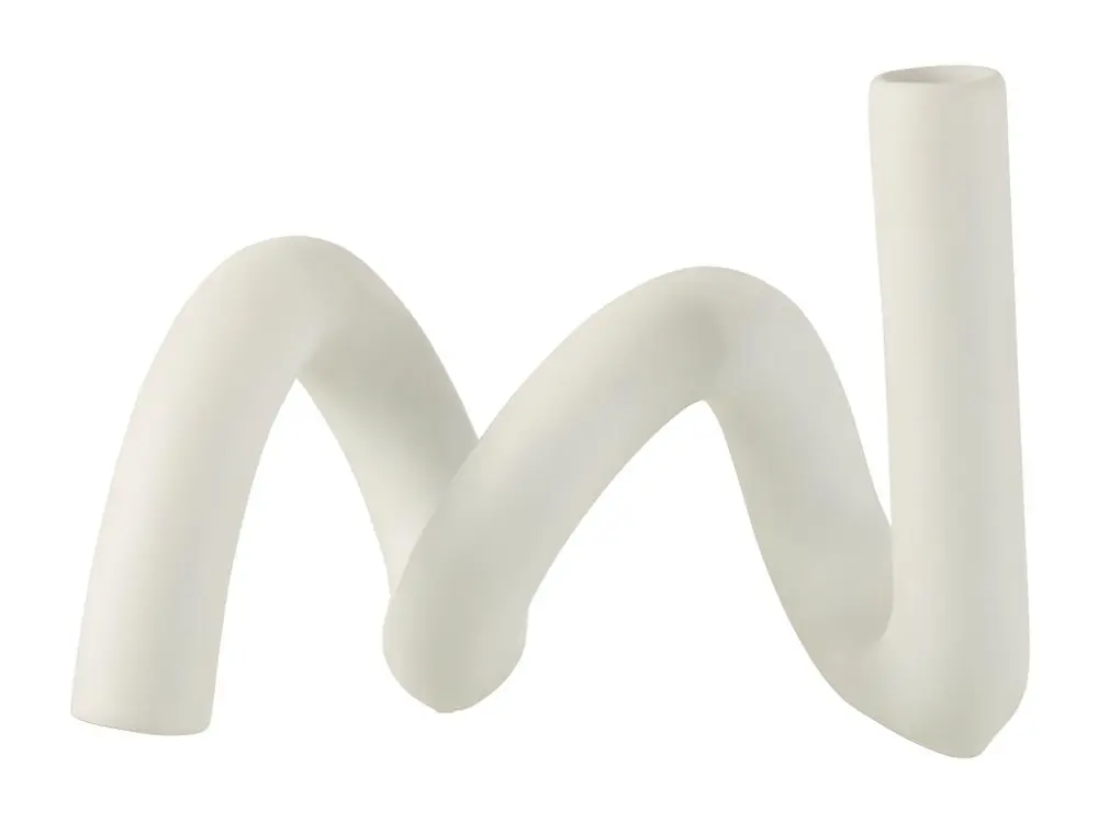 Bougeoir Design Céramique "Torsia" 25cm Blanc