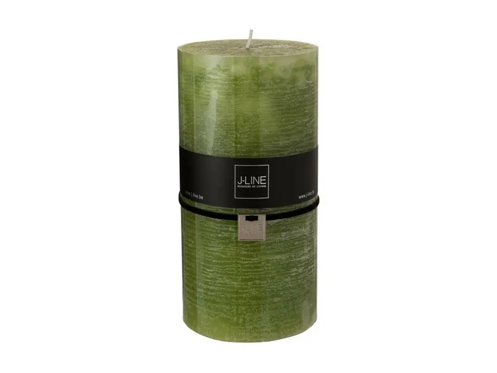 Bougie Cylindrique Déco "Junina" 20cm Vert Herbe