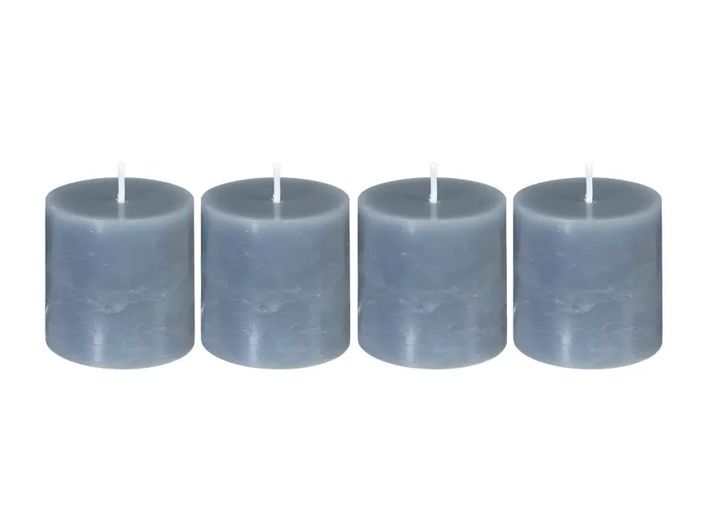 Lot de 4 Bougies Votives "Rustic" 4,5cm Gris