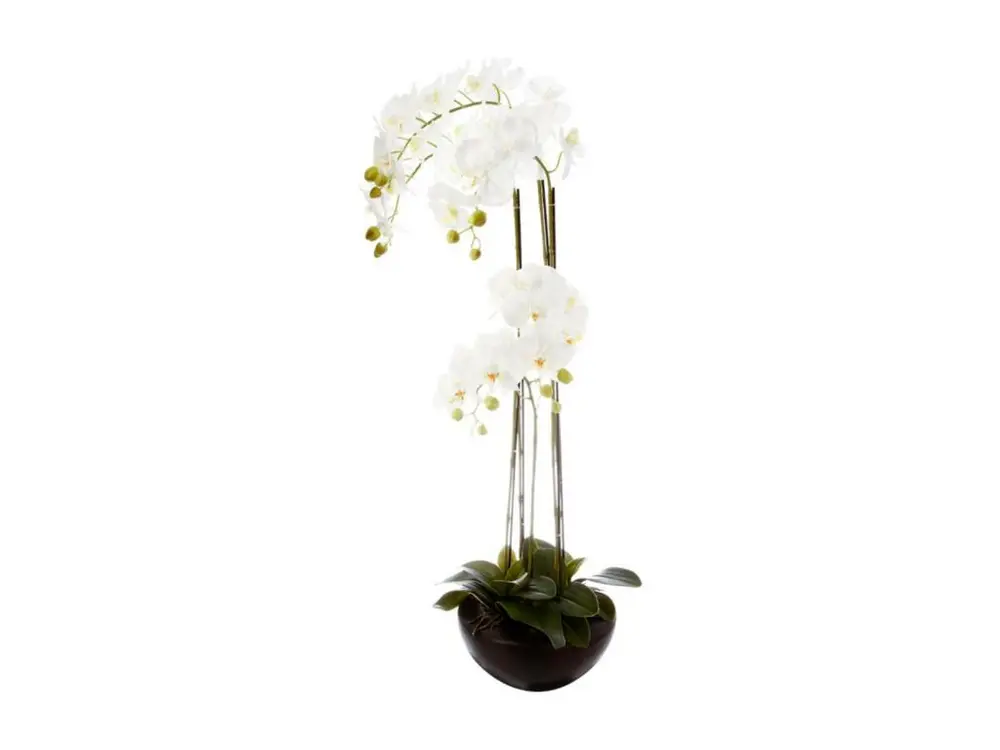 Plante Artificielle "Orchidée" 115cm Blanc