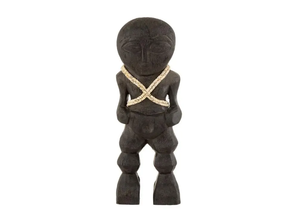 Personnage Déco en Bois "Takwimu" 38cm Noir