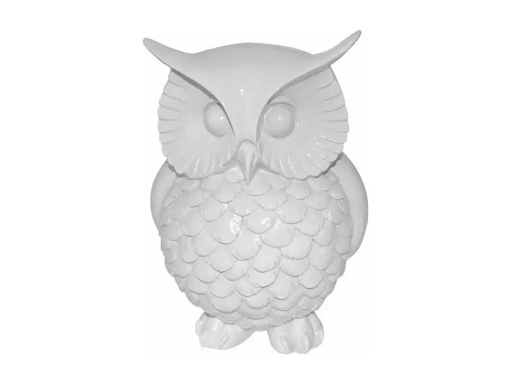 Statue Déco Chouette "Harry" 22cm Blanc