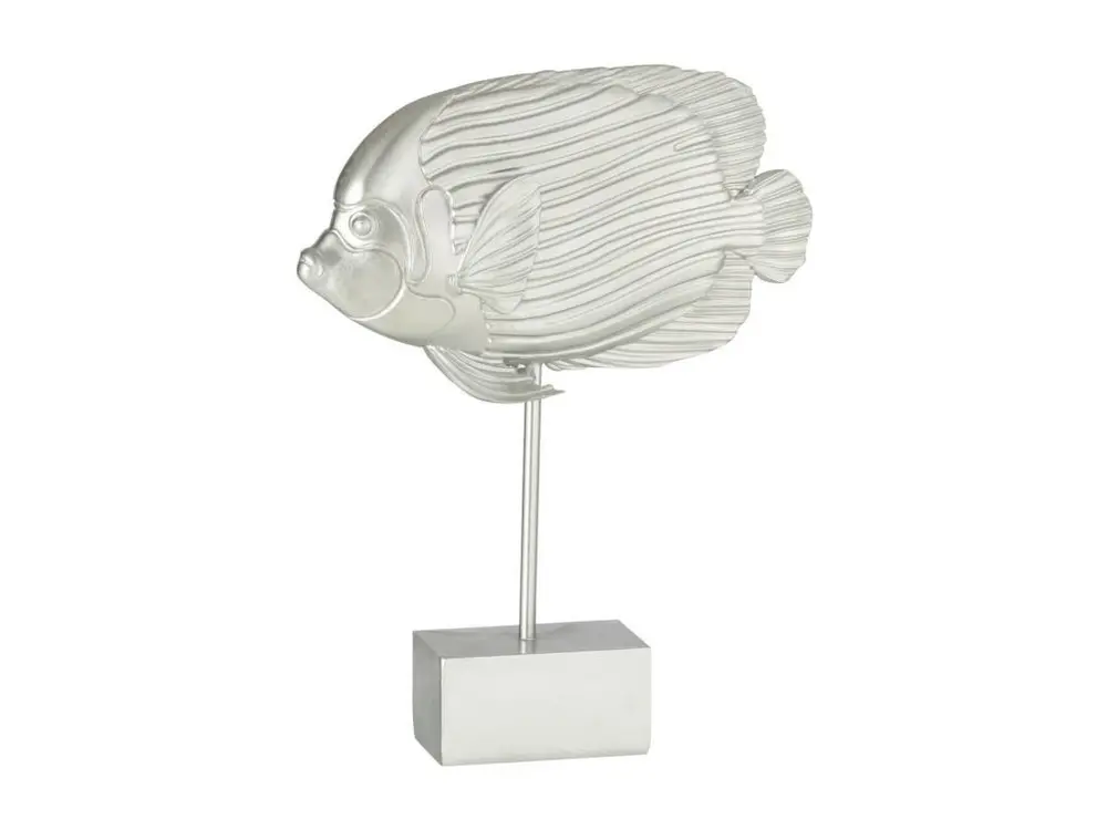 Statue Déco sur Pied "Poisson" 32cm Argent