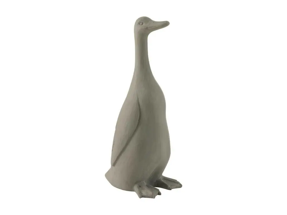 Statue Déco en Résine "Canard Debout" 51cm Gris