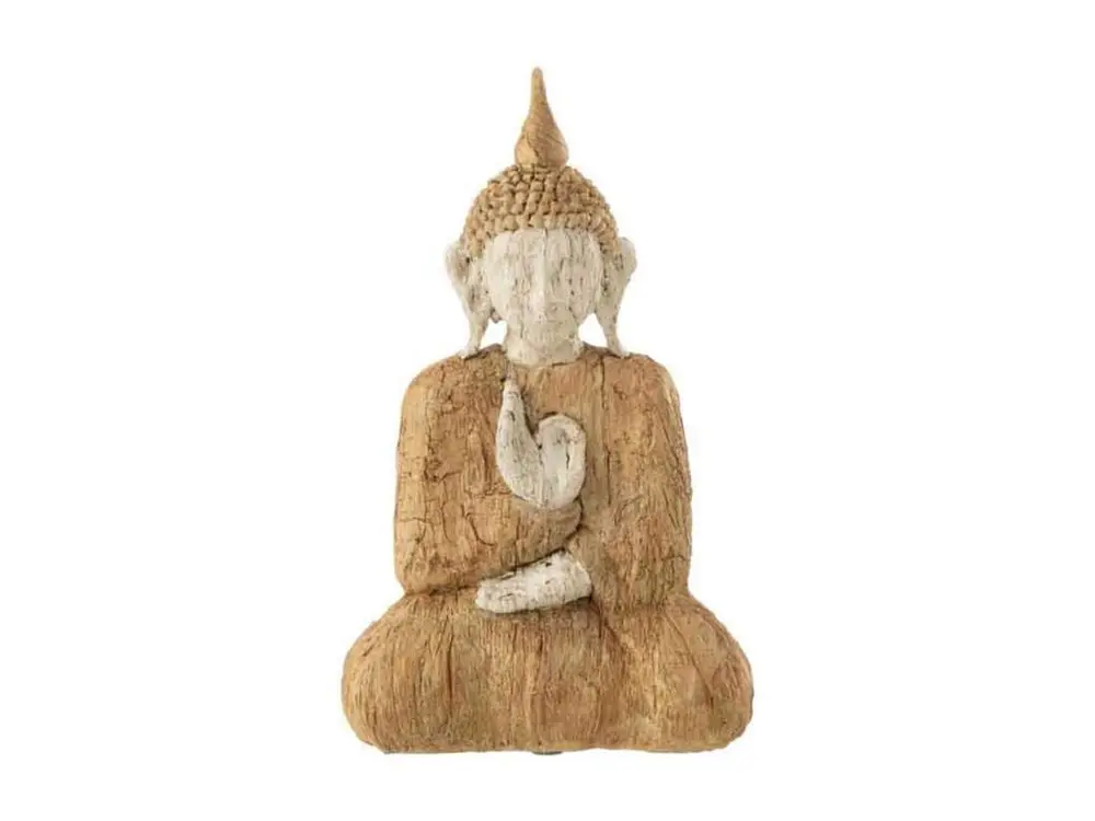 Statuette Déco "Bouddha Assis" 26cm Beige