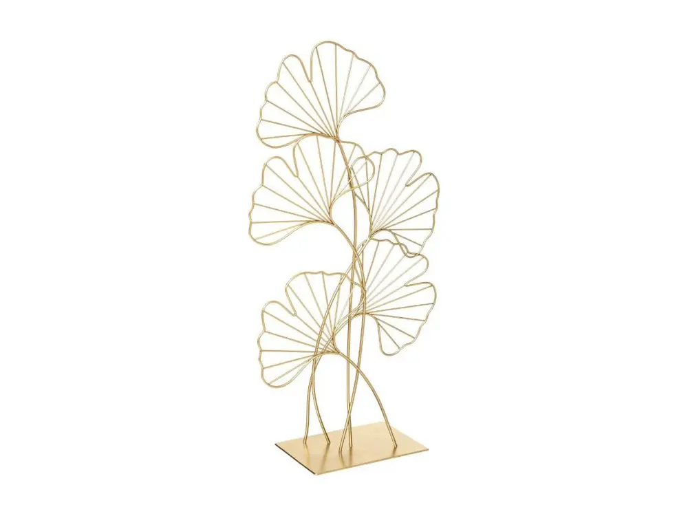 Objet décoratif Feuilles de Ginkgo en métal doré H 56 cm