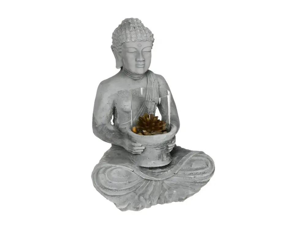 Bouddha assis avec bougie H 41,5 cm - Atmosphera