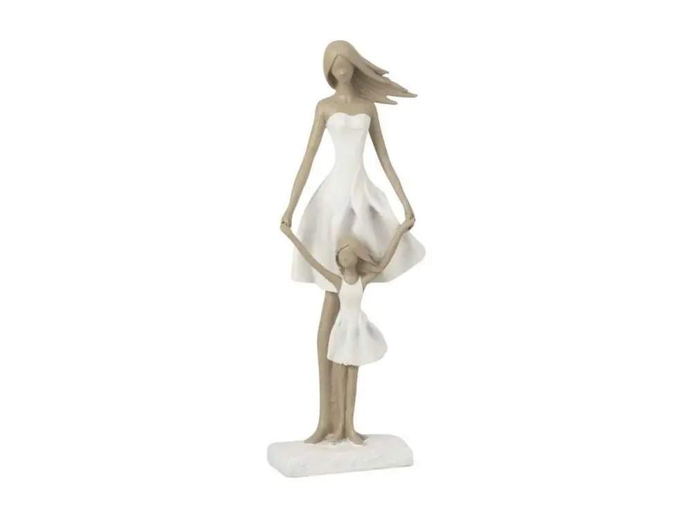 Statuette Déco "Yes I Do" 45cm Blanc & Taupe