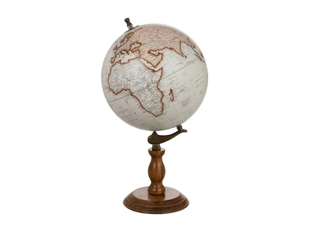 Statuette Déco sur Pied "Globe" 54cm Naturel