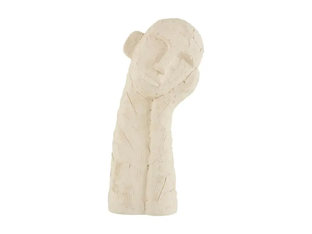 Statuette Déco "Personnage Repos" 40cm Blanc