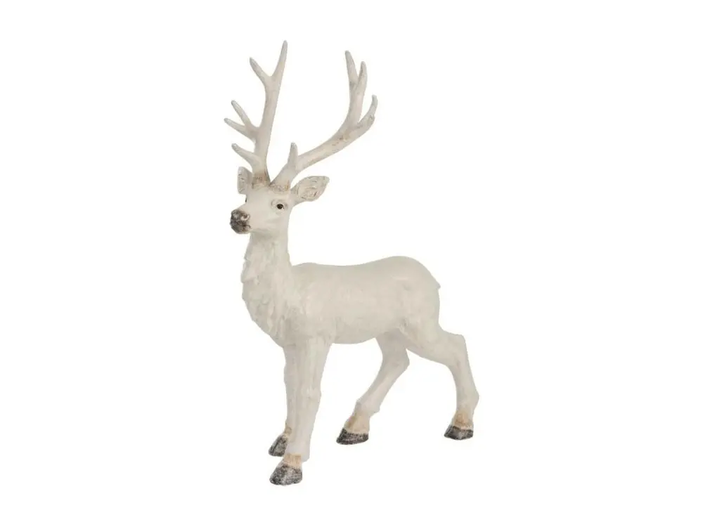 Statue Déco à Poser Cerf "Debout" 104cm Blanc