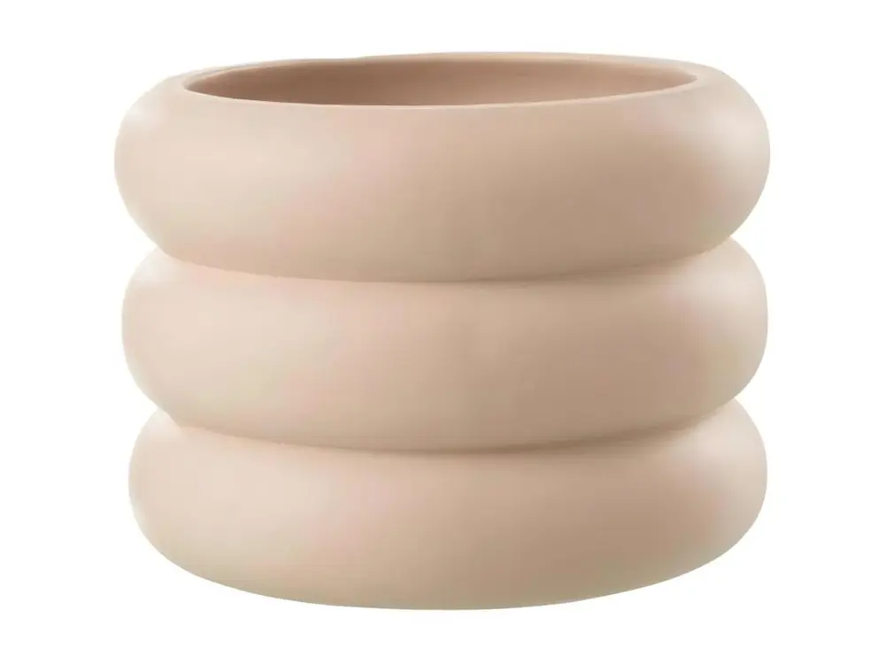 Cache-Pot Déco en Ciment "Ring" 22cm Beige