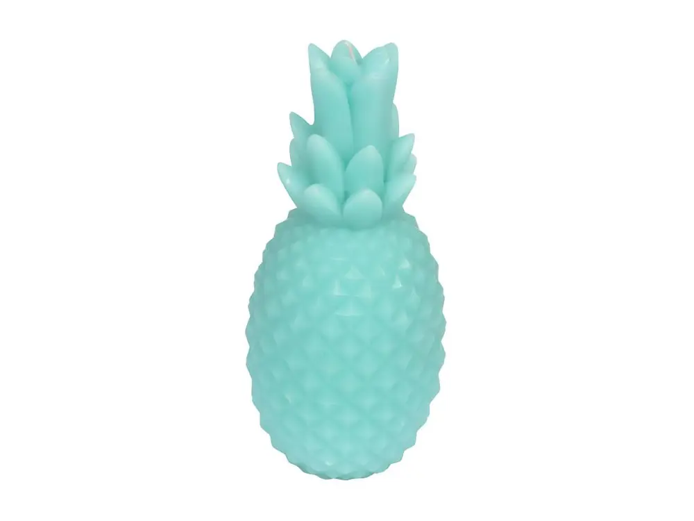 Bougie Déco "Ananas Tropical" 20cm Bleu