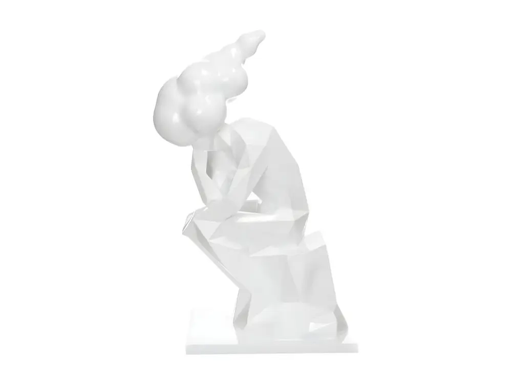 Statue Design "Sculpture Kenya" 47cm Blanc