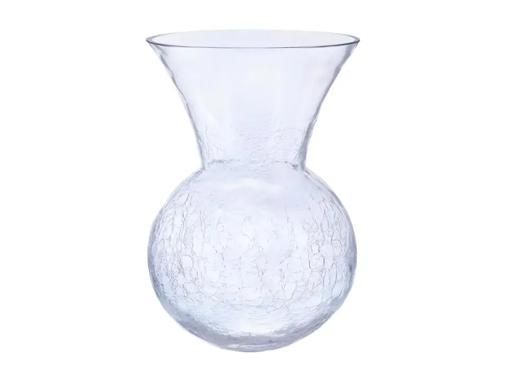 Vase en Verre Craquelé "Boule" 28cm Transparent