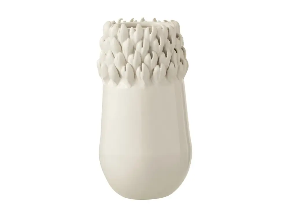 Vase Déco en Céramique "Ibiza" 27cm Blanc