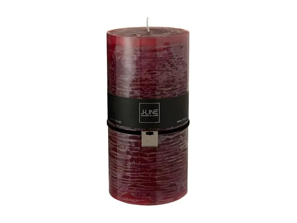 Bougie Cylindrique Déco "Junina" 20cm Cerise