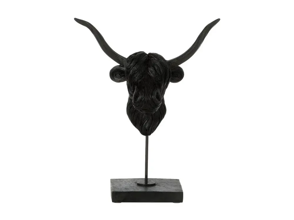 Statuette Déco sur Pied "Buffle" 36cm Noir