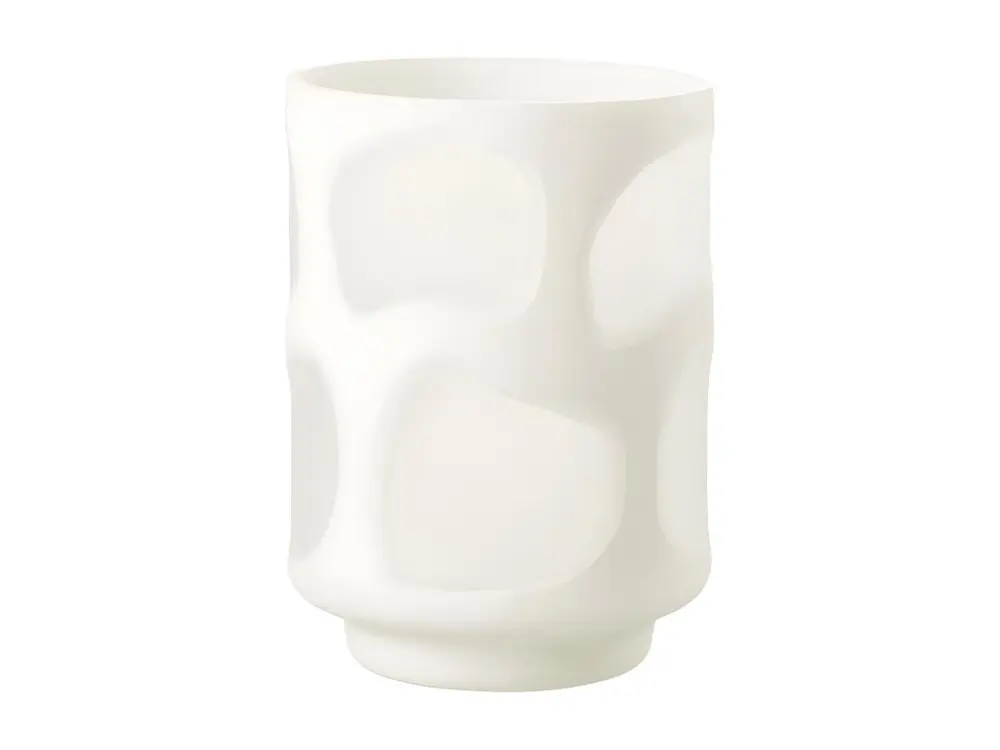 Vase Design en Verre Taches "Hortense" 19cm Blanc