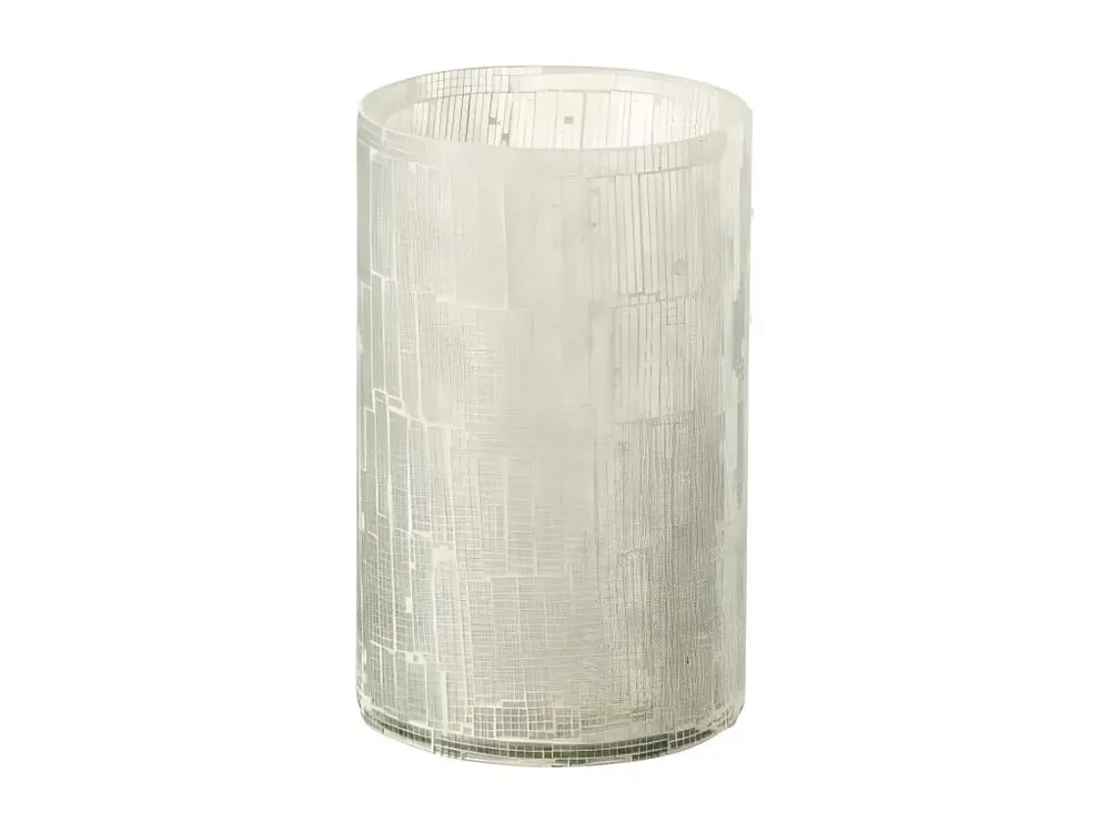 Vase Design en Verre "Mosaïque" 20cm Gris Clair