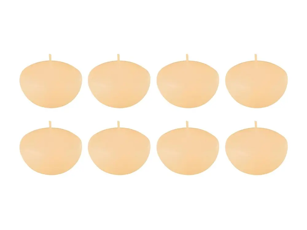 Lot de 8 Bougies Chauffe-Plat "Flottante" 6cm Beige