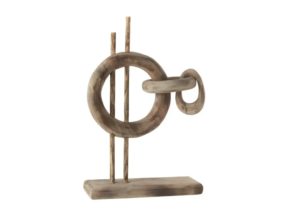 Statuette Cercle Horizontal "Valeria" 62cm Naturel