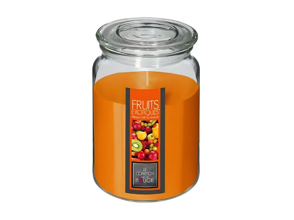 Bougie Parfumée en Verre "Couvercle" 510g Fruits Exotiques