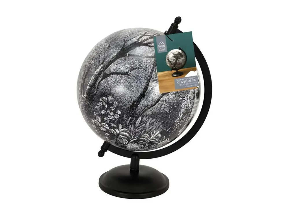 Globe Terrestre "Black Forest" 31cm Noir & Blanc