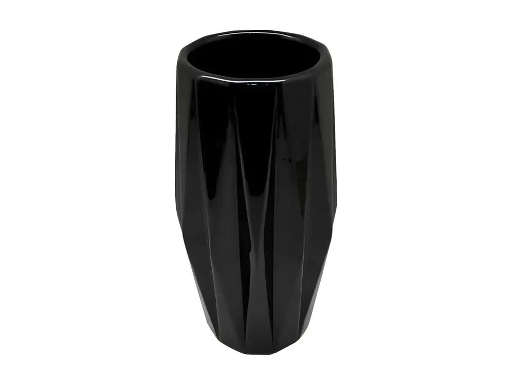 Vase Déco en Céramique "Origami" 24cm Noir