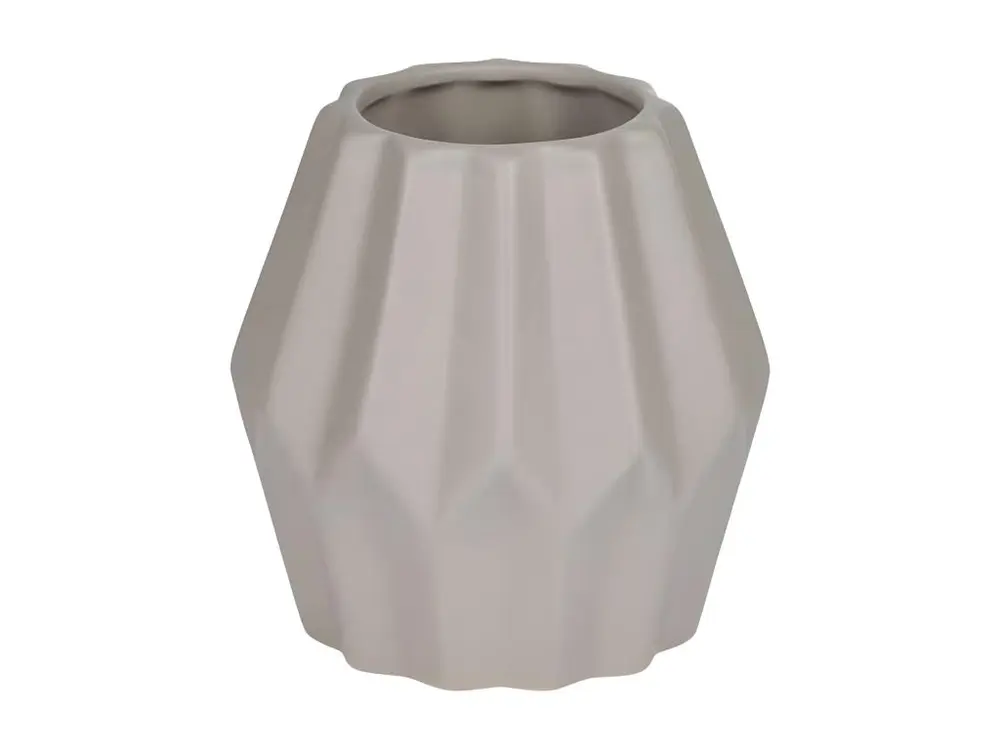 Vase Déco en Céramique "Origami" 12cm Taupe