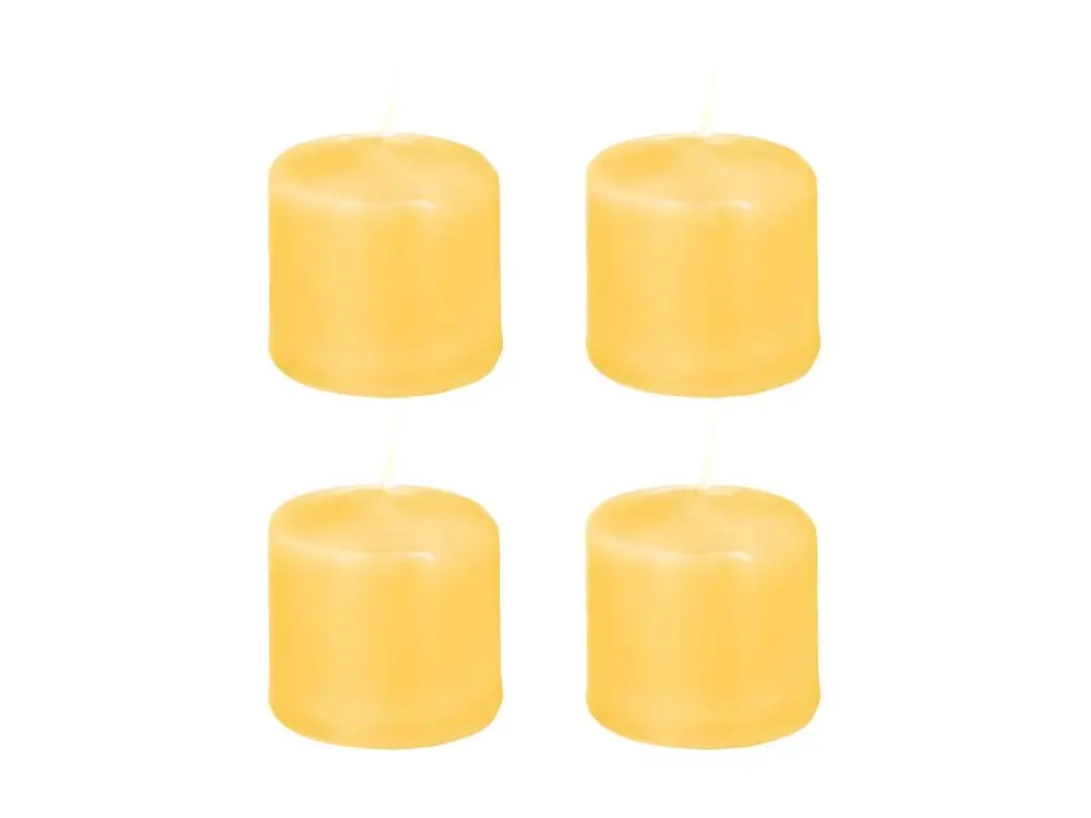 Lot de 4 Bougies Votives "Basic" 3cm Jaune