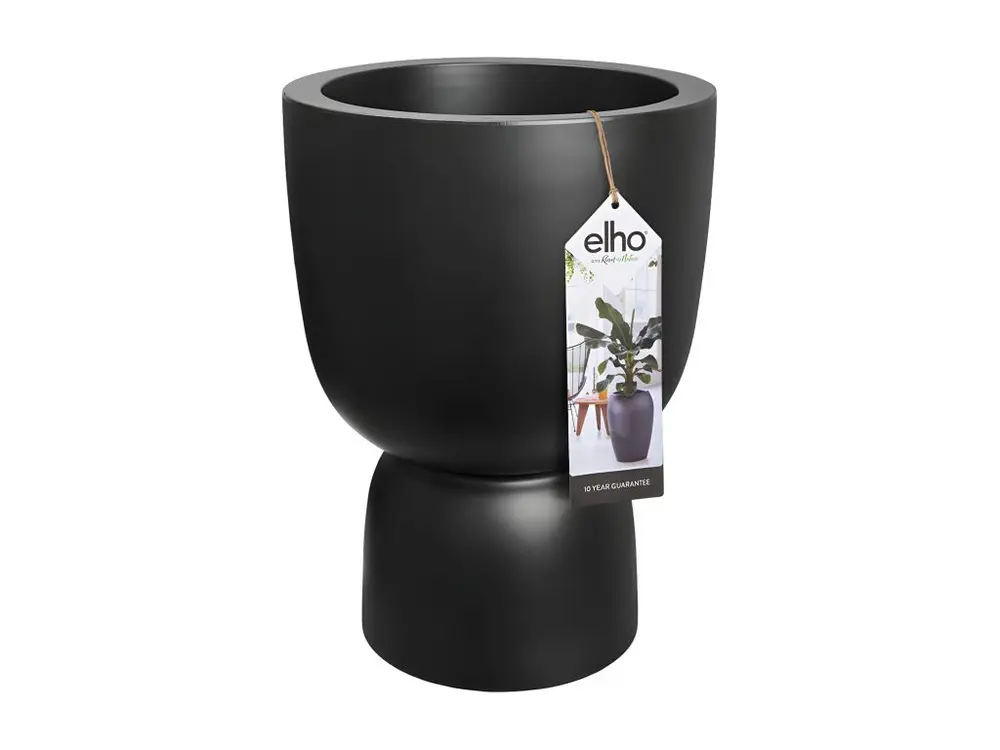 Pot de fleurs rond en plastique extérieur/intérieur Ø 41 cm Elho Pure Coupe noir