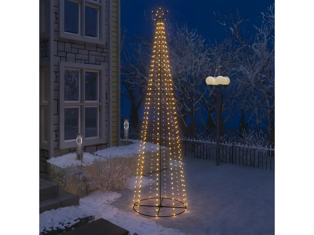 Arbre de Noël cône 400 LED blanc chaud décoration 100x360 cm