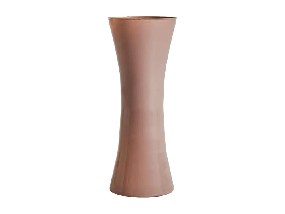 Vase en verre en taupe 12x12x30cm